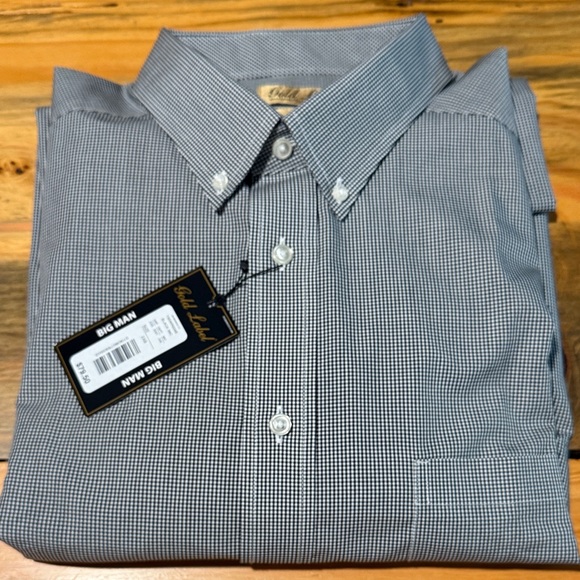 Roundtree & Yorke Other - Men's Button-Down Dress Shirt in Black and White Micro-Check, NWT